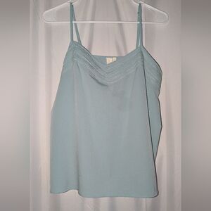 By Eloise x Anthropologie Light Blue Embroidered Tank Top Medium